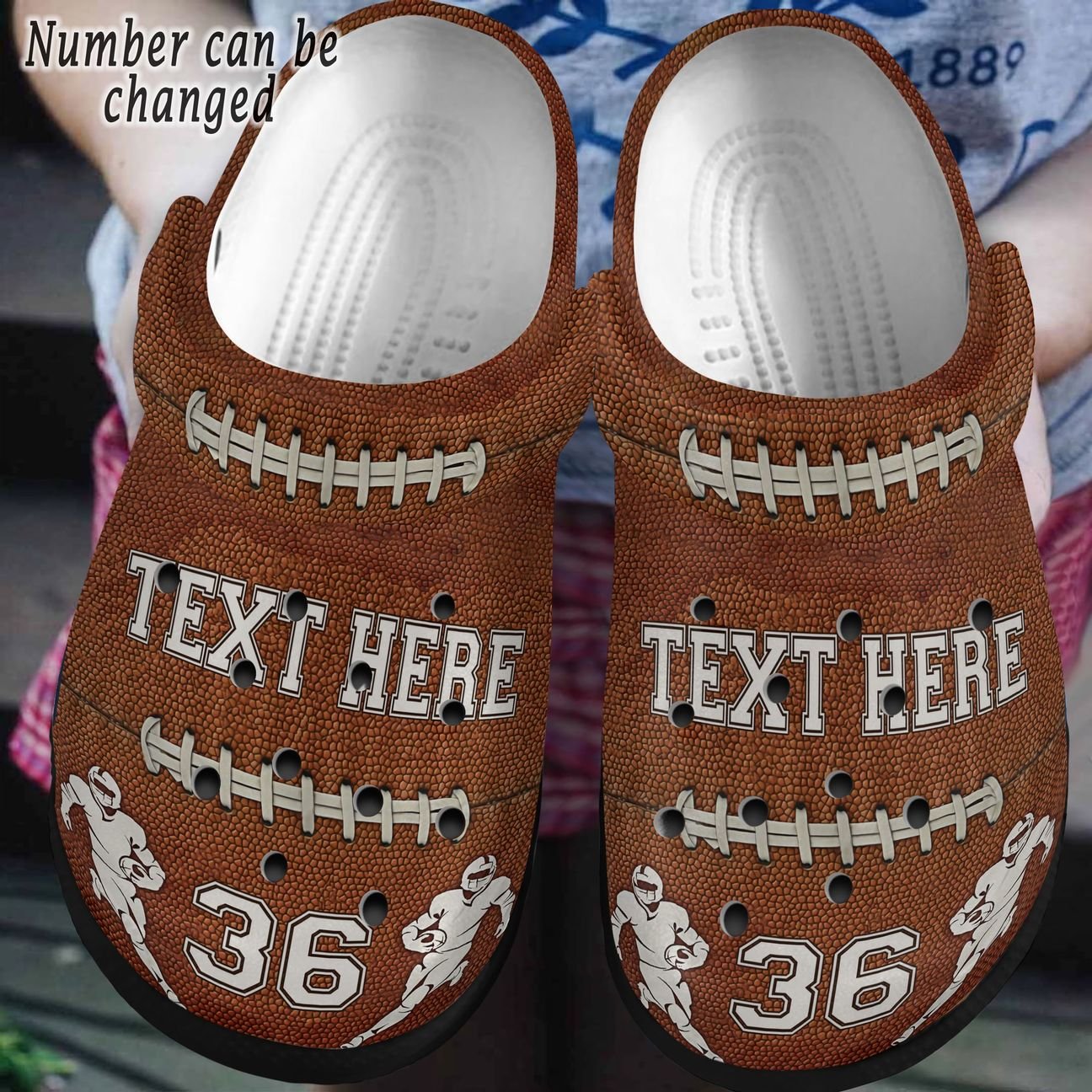 Football Personalized Clog, Custom Name, Text, Color, Number Fashion Style For Women, Men, Kid, Print 3D Football Passion