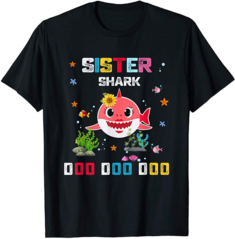 Sister Shark Shirt Funny Mother’s Day Gift For Mom Women T-Shirt