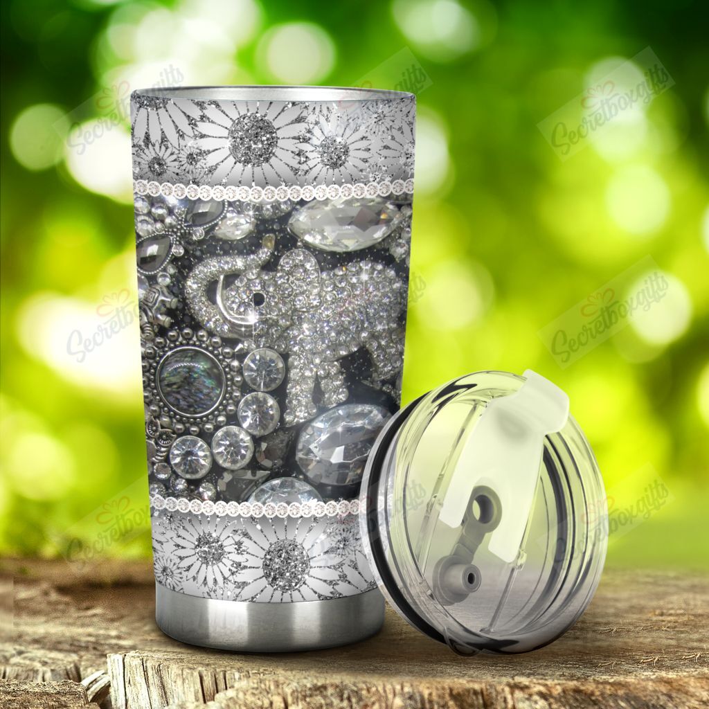 Personalized Elephant Rhinestone Pattern Yw2001708Cl Stainless Steel Tumbler Travel Customize Name, Text, Number, Image