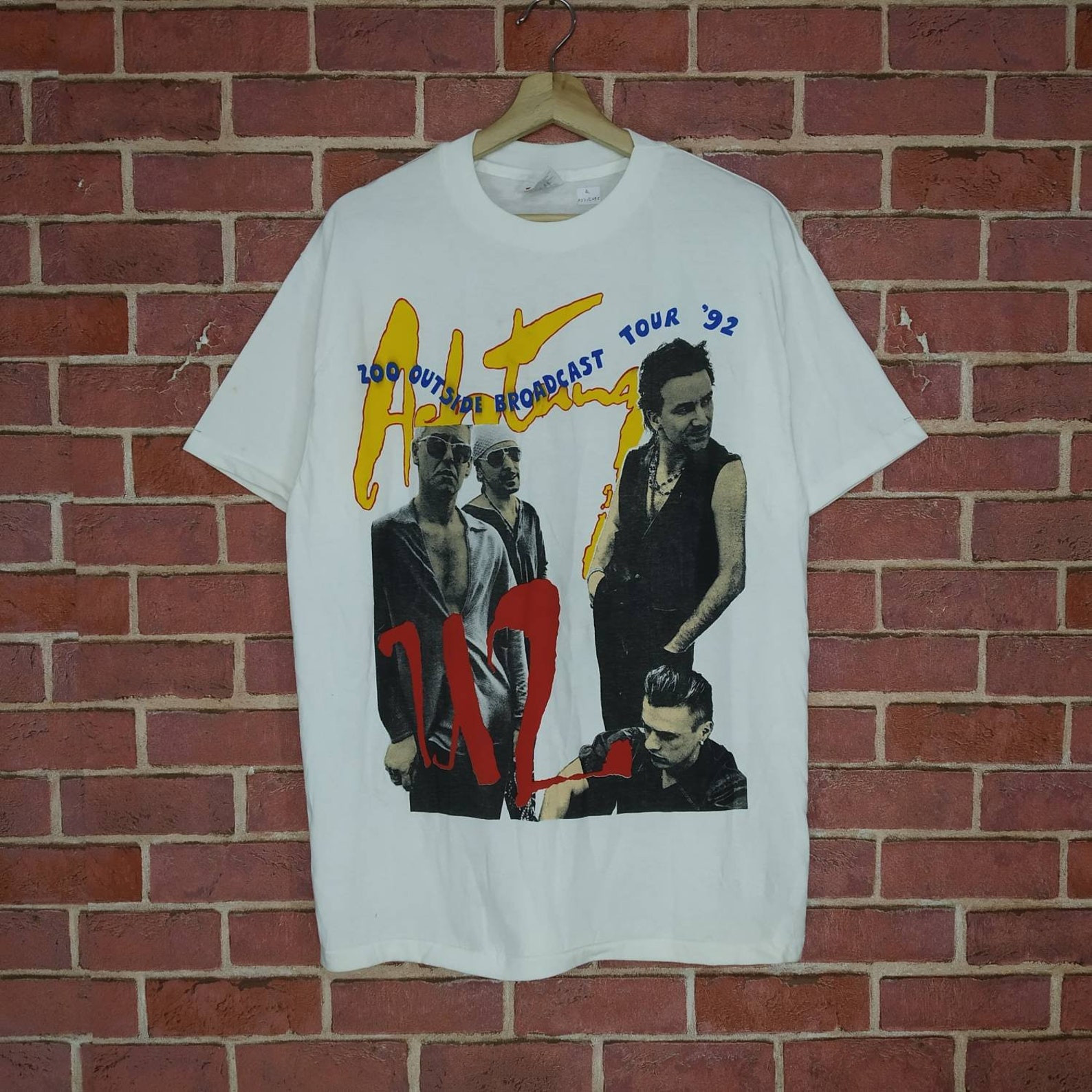 Vintage U2 Alternative Rock Band Tour 92 Back Promo Music T Shirt L