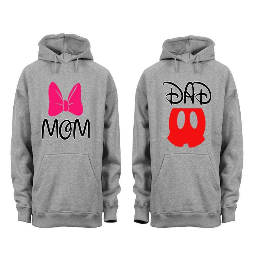 XtraFly Apparel Dad Daddy Mom Mommy Valentine’s Matching Couples Hooded-Sweatshirt Pullover Hoodie