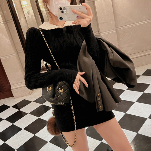 2022 Winter Knitted Two Piece Set Women Casual Bow Kawaii Elegant Mini Skirt Suit Female Korean Fashion Vintage Warm Sweater Set alx