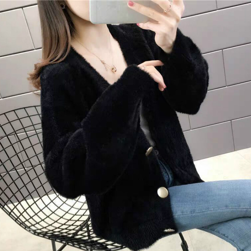 Sweaters Women Loose Comfortable Simple Warm All-match Elegant Knitted Wear Cardigan Long Sleeve Autumn V-Neck Ulzzang New Chic alx