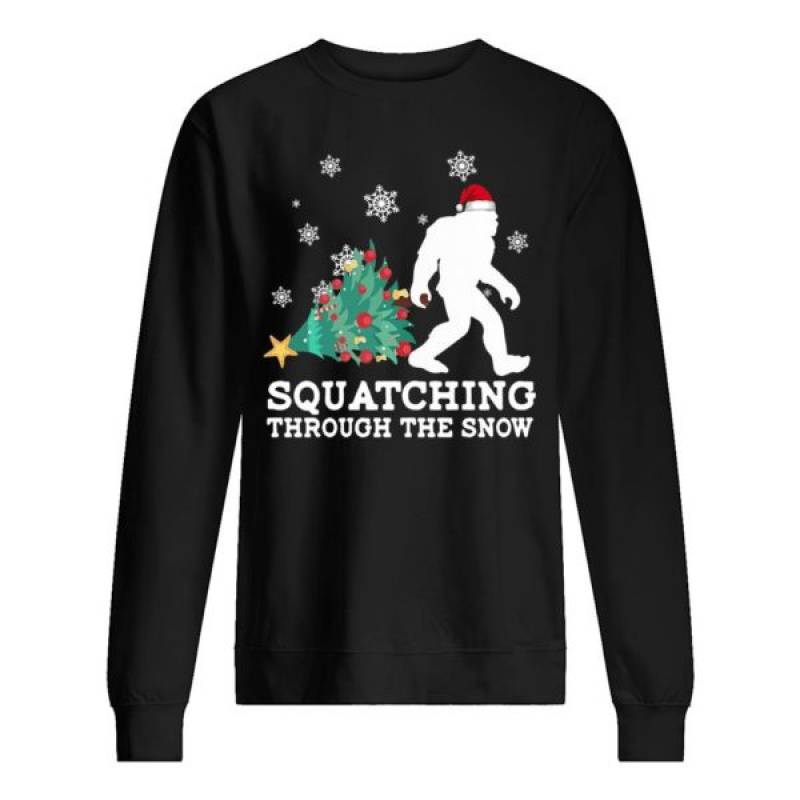 Santa Squatching Through The Snow Christmas shirt, hoodie, tank top – tml