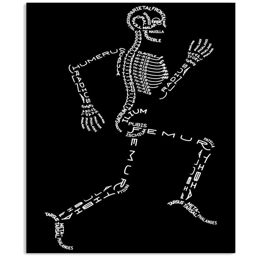 Running Skeleton Anatomy Bones Vertical Poster - Poster Art Design