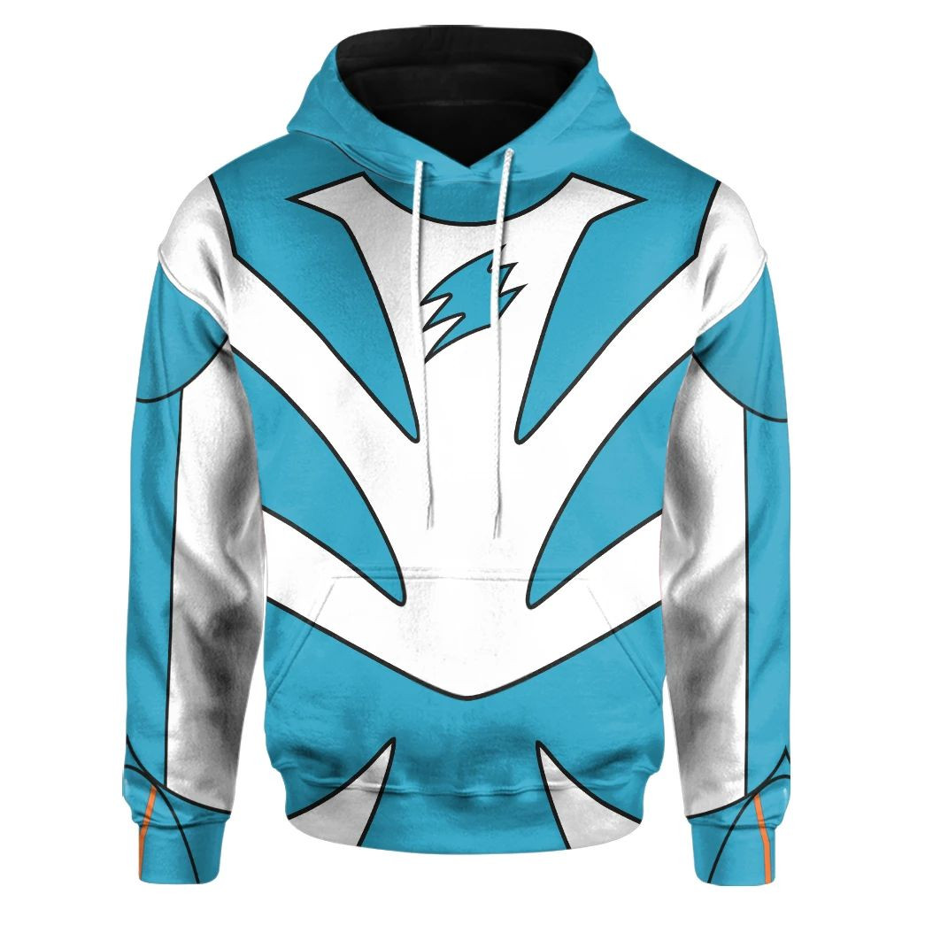 3D Power Ranger Jungle Fury Spirit Ranger Shark Ranger Custom Hoodie