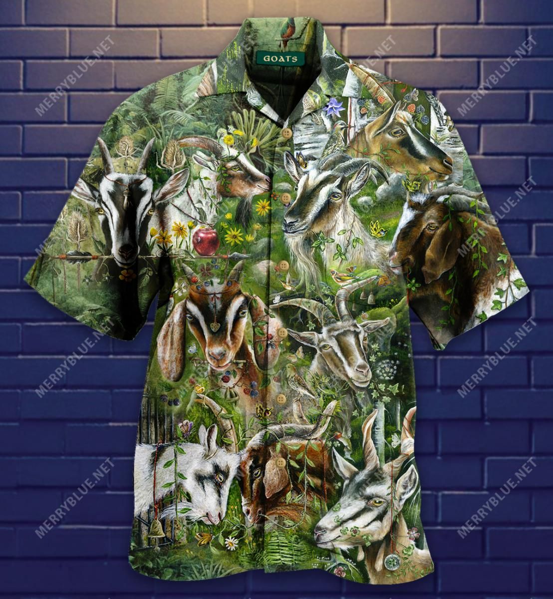 Wild Goat Aloha Hawaiian Shirt Colorful Short Sleeve Summer Beach Casual Shirt For Men And Women