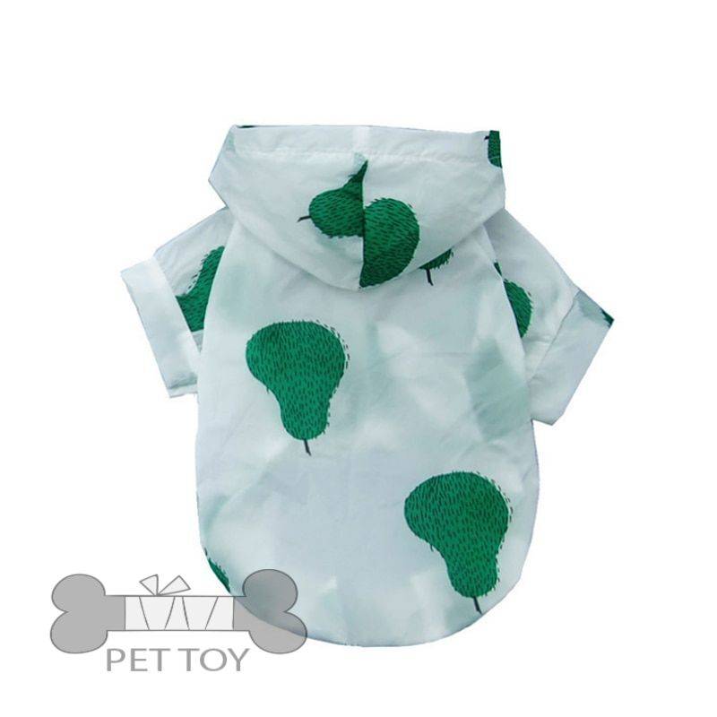 Dog Raincoat Sun-proof Clothing Summer Sun Protection Hoodie Small Dog Clothes Print Poncho For Small Medium Pets Puppy Cat