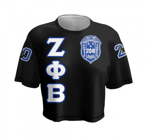 Zeta Phi Beta Since 1920 Dove Symbol Black Crop Top T Shirt