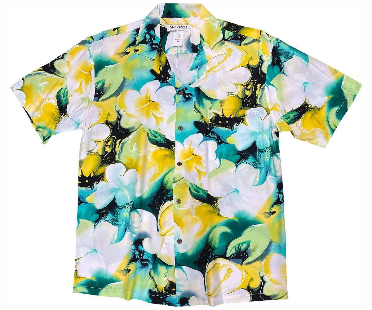 Water Flower Yellow Hawaii Shirt Made In Summer Beach Ha41157