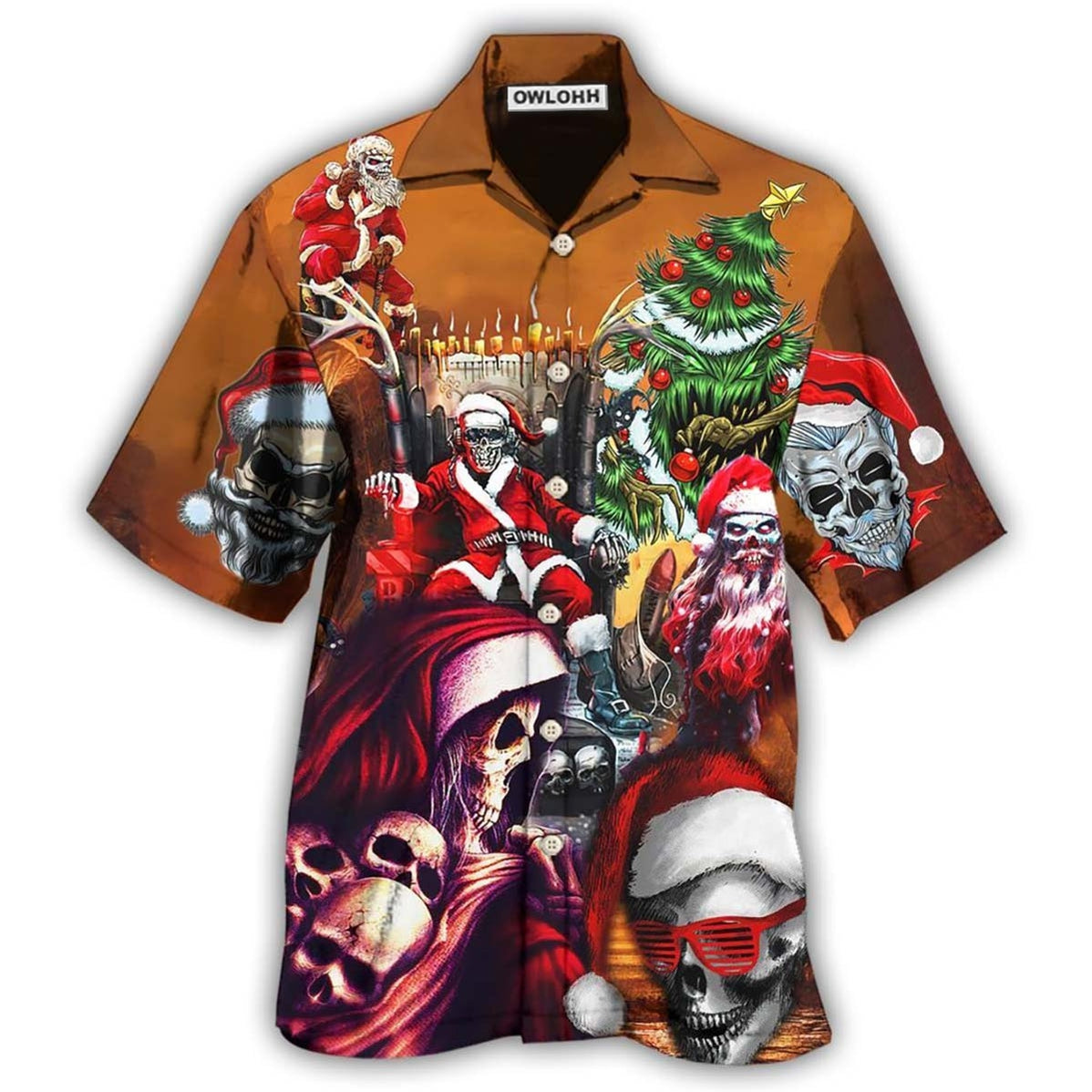 Skull Santa Claus Christmas Lovely Hawaii Shirt Ha37424