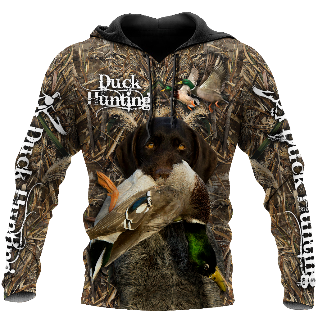 Duck Hunting Labrador Retriever Camo 3D All Over Print  Hoodie