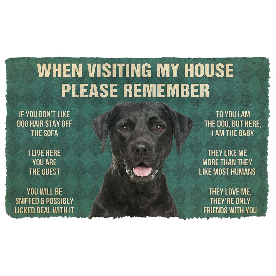 Gearhumans  Gearhuman 3D Please Remember Black Labrador Retrievers House Rule Custom Doormat