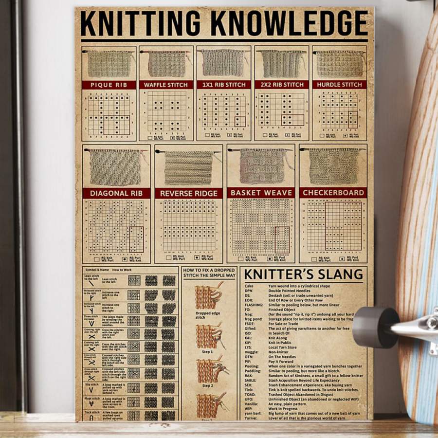 Knitting Knowledge Custom Design Gift For Knitting Lovers Poster