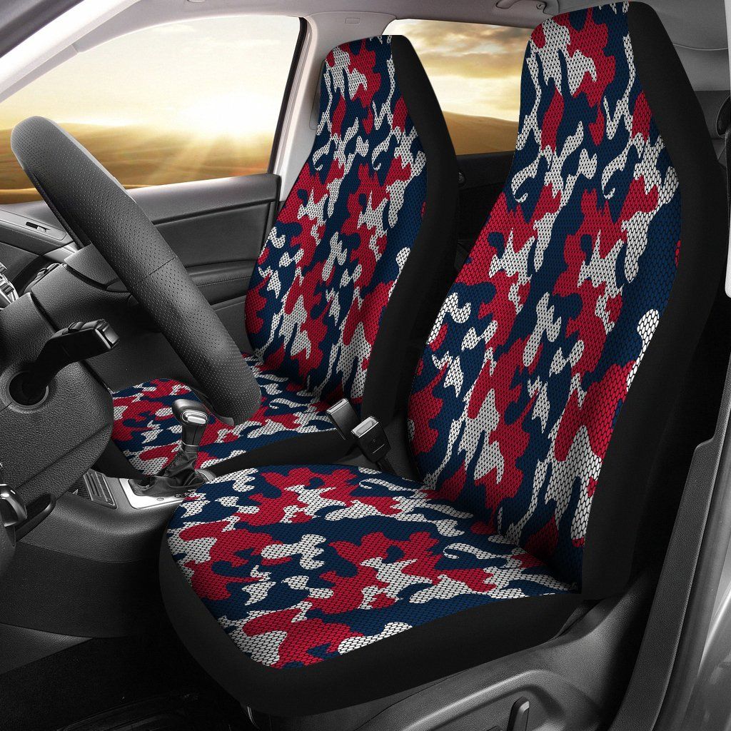 New England Patriots Inspired Hex Camo Micro Fiber Car Seat Covers SUV Seat Covers Truck Seat Covers