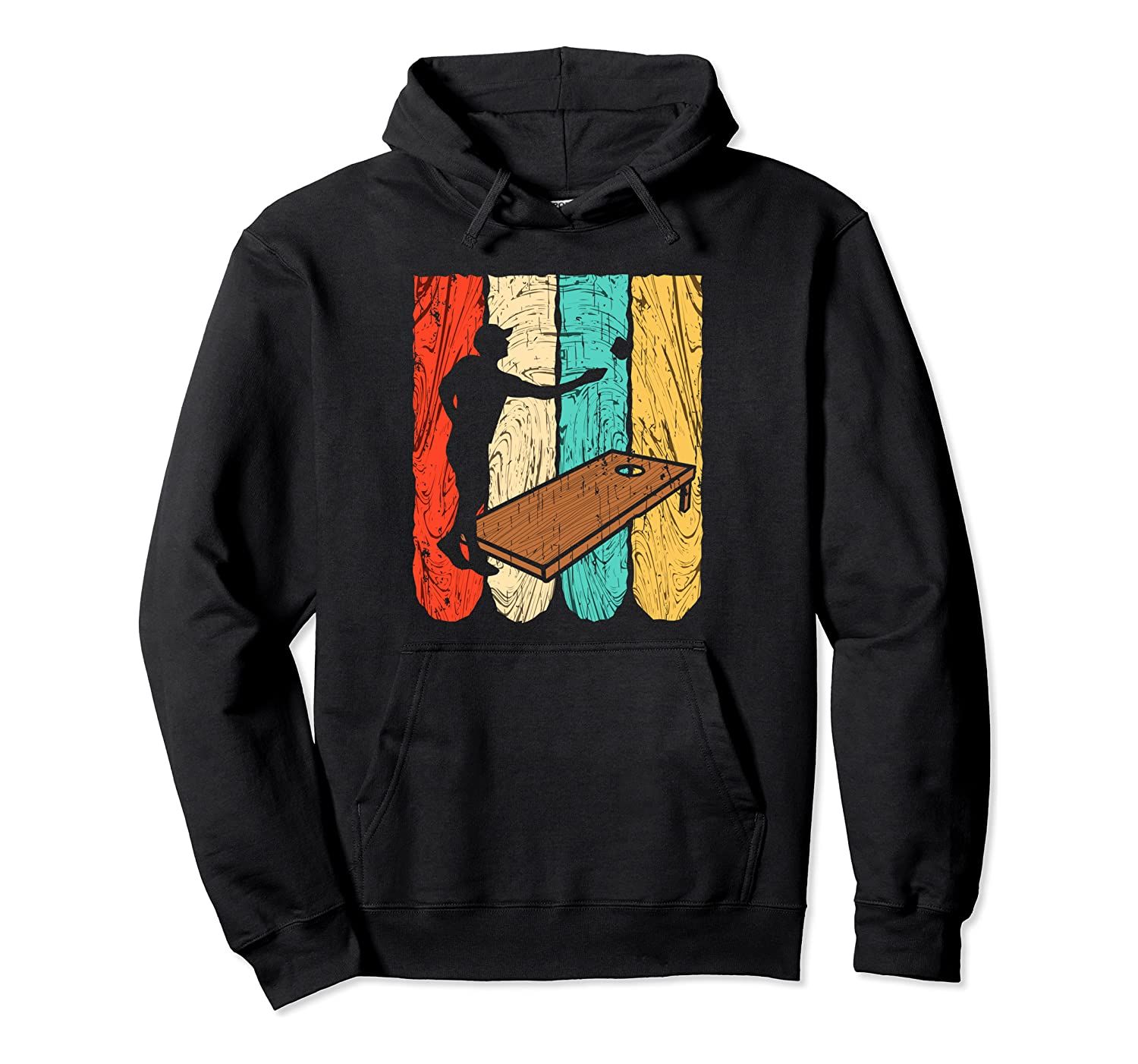 Vintage Retro Cornhole Graphic – Distressed Bean Bag Logo Pullover Hoodie, T-Shirt, Sweatshirt