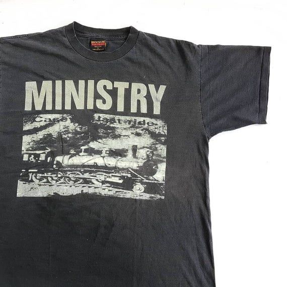 Vintage 1994 Ministry Casey S Last Ride Tour T Shirt Size Xl W 23 X L 28 5 Skinny Puppy Fear Factory My Life With The Thrill Kill Kult