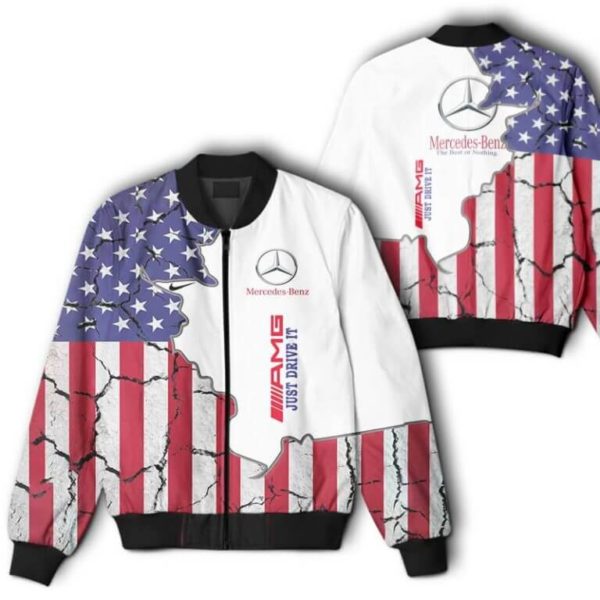 Bomber Jacket Mercedes, Mercedes 3D Spring Autumn, Mens Casual Jacket, Car Sports Wc19