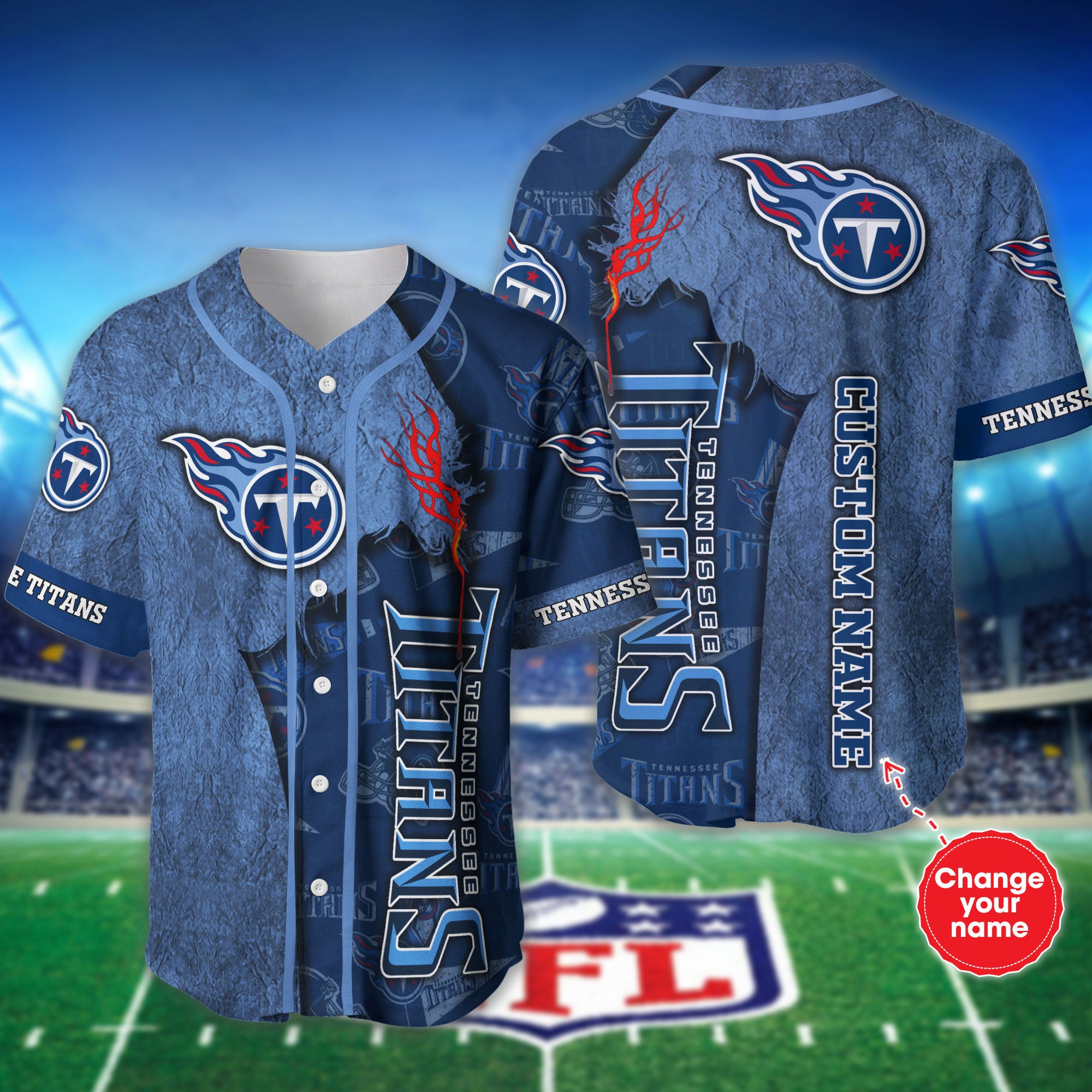 Tennessee Titans Baseball Jersey Shirt Custom Name