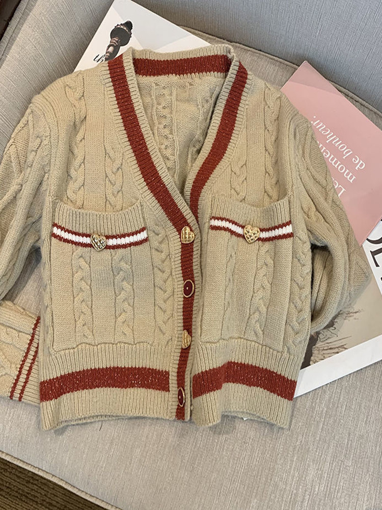 Autumn Winter New Knitted Cardigan Two Piece Set Women Preppy Style Sweater Jacket +Buttons Corduroy Skirts Suits Vintage Outfit alx