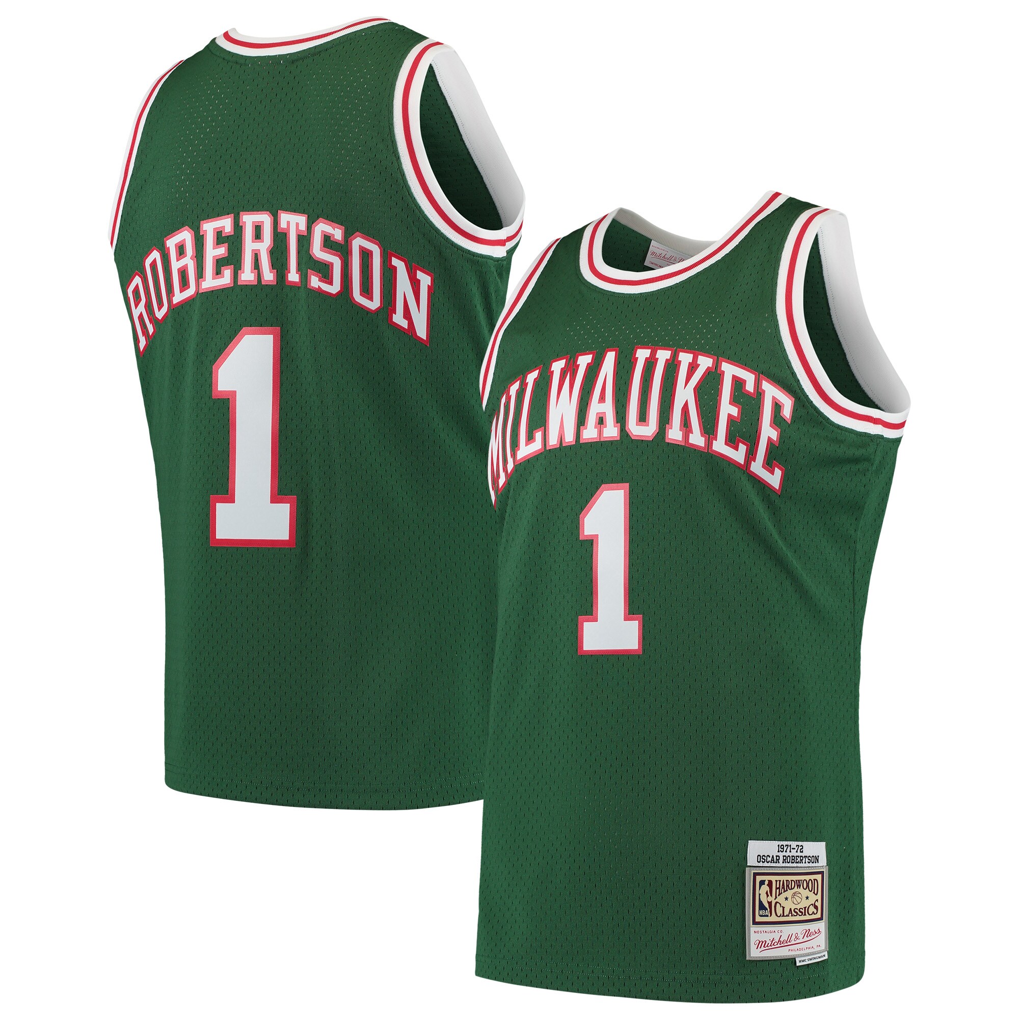 Oscar Robertson Milwaukee Bucks Mitchell & Ness 1971/72 Hardwood Classics Swingman Jersey – Green