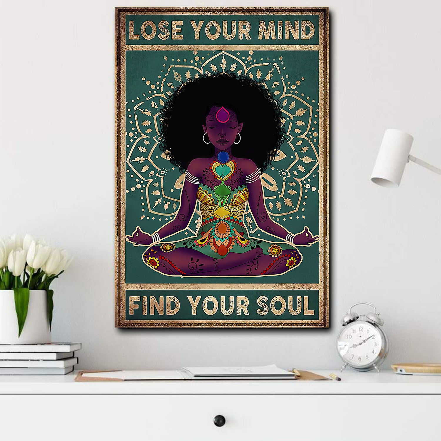 African American Canvas Melanin Girl Find Your Soul African Home Decor