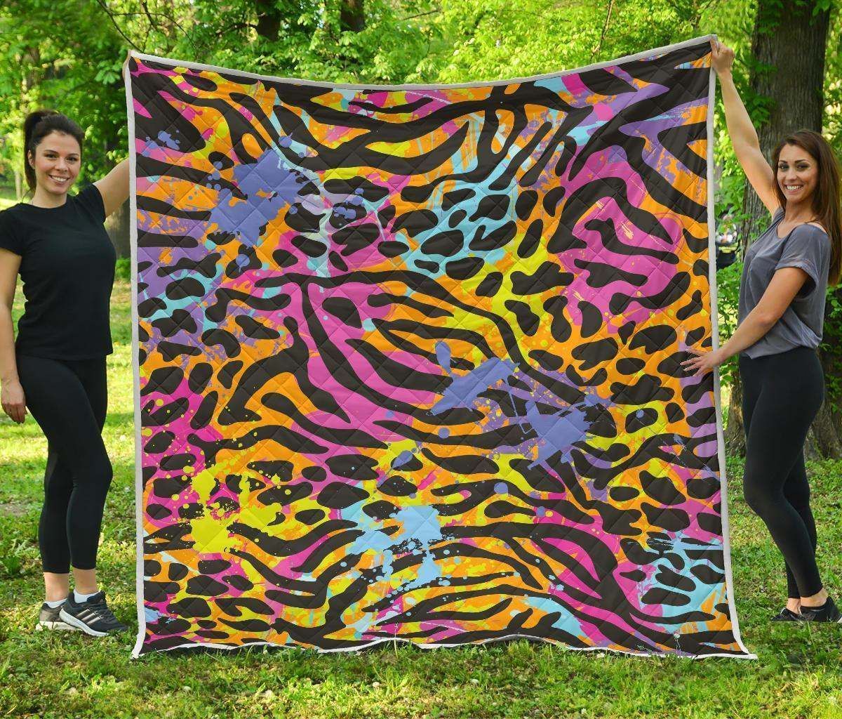 Colorful Zebra Leopard Hur Quilt Camli