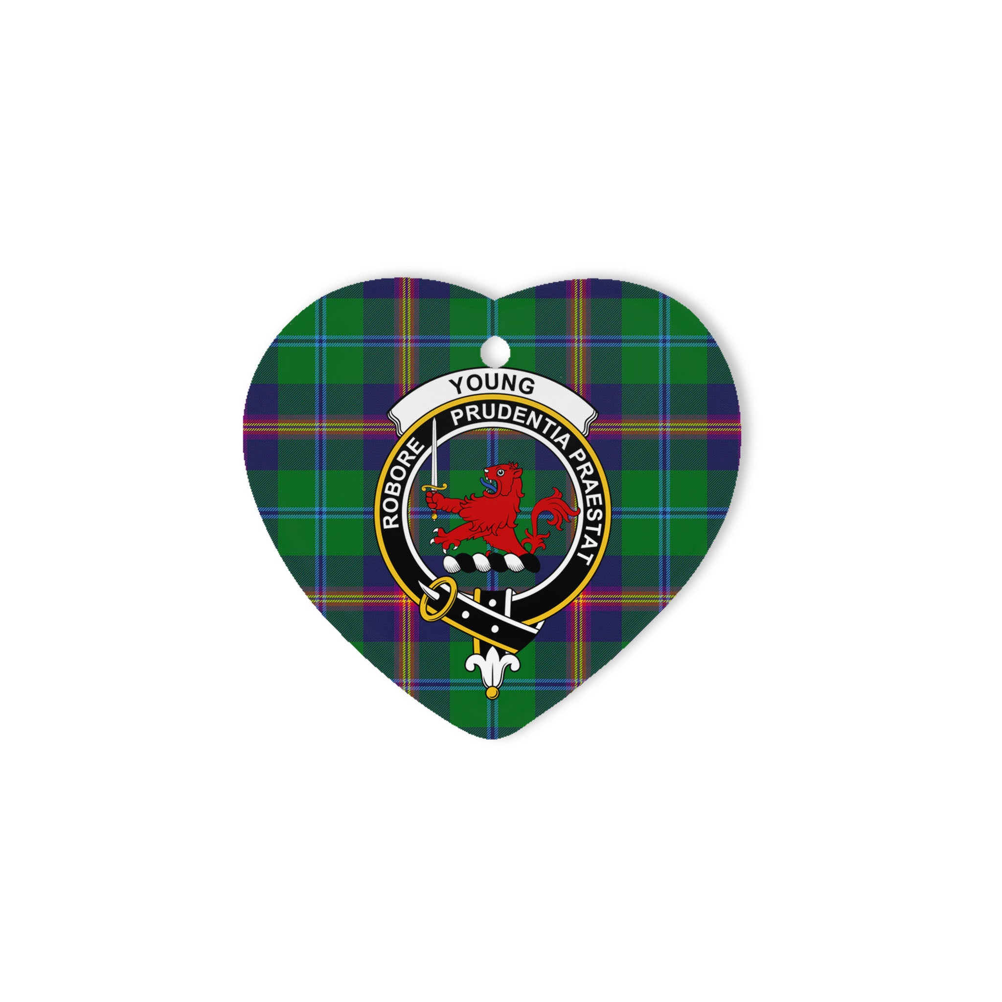 Young Scottish Clan Plaid Ornament Gift. Christmas Tree Ornament Young Clan Tartan Ornament Great Christmas Ornaments Gift Heart Ornament