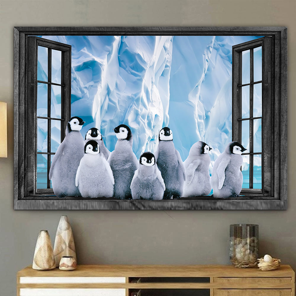 Penguins Ice 3D Wall Art Painting Art 3D Animals Lover Home Decoration Gift Idea