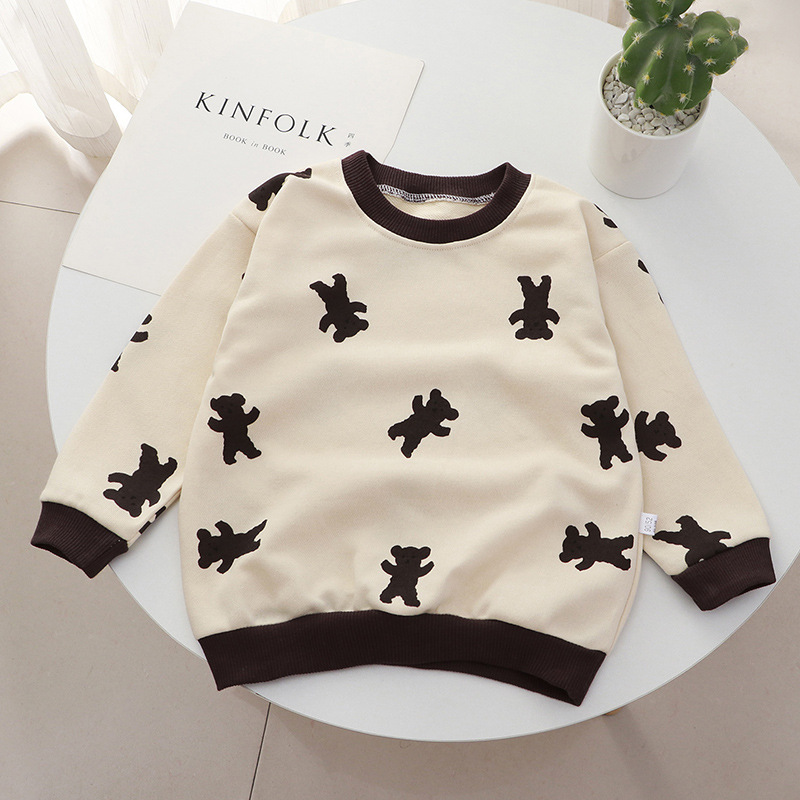 2022 New Children’s Sweatshirt Casual Kids Spring Autumn Long Sleeve Coat Baby Girl Boy Fashion Cartoon Letter Printed Clothes alx