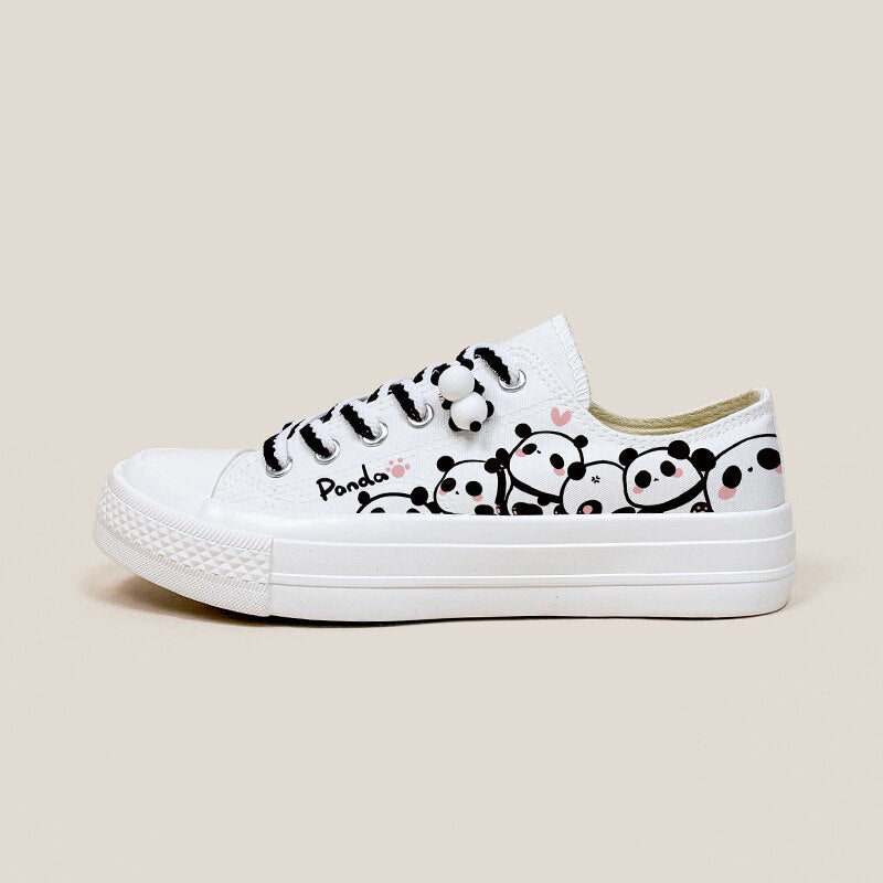 Adorable Bam Bam The Panda Low Top Canvas Shoes – Women’S