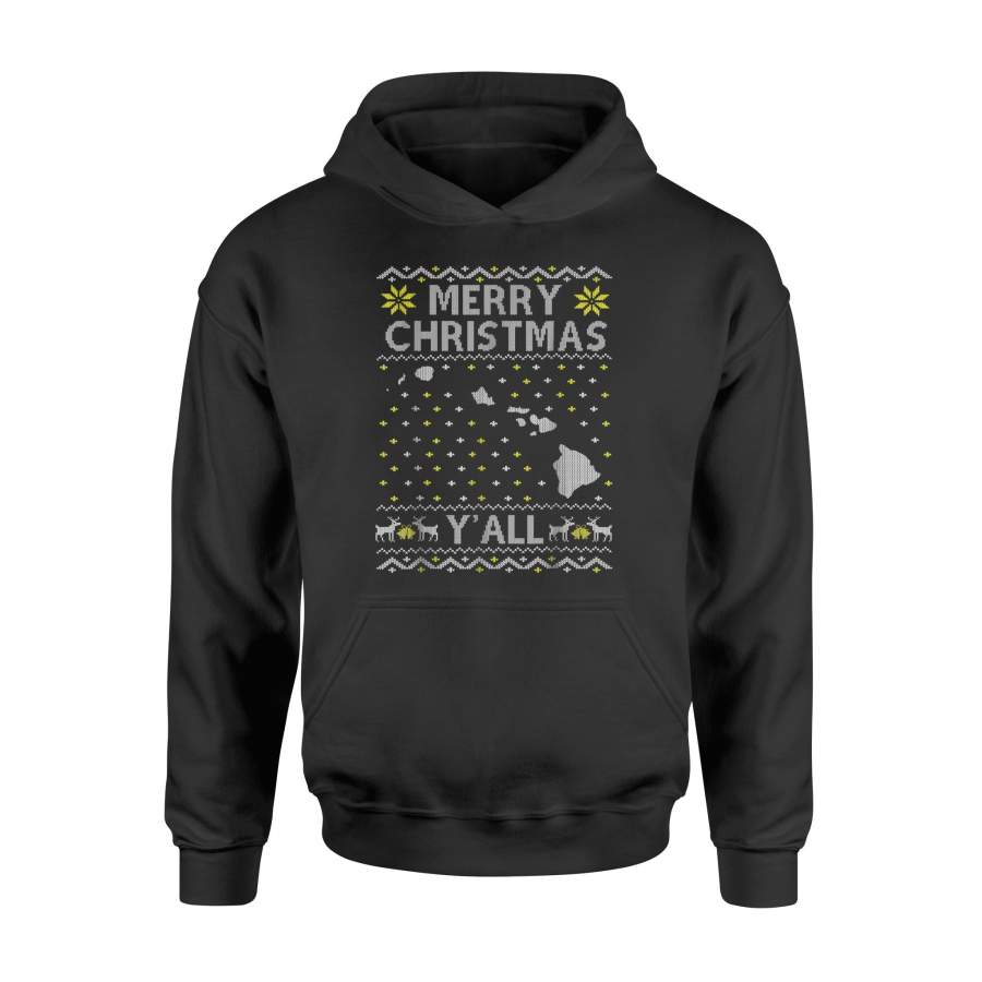 Hawaii Merry Christmas Y- AllStates Map Hoodie