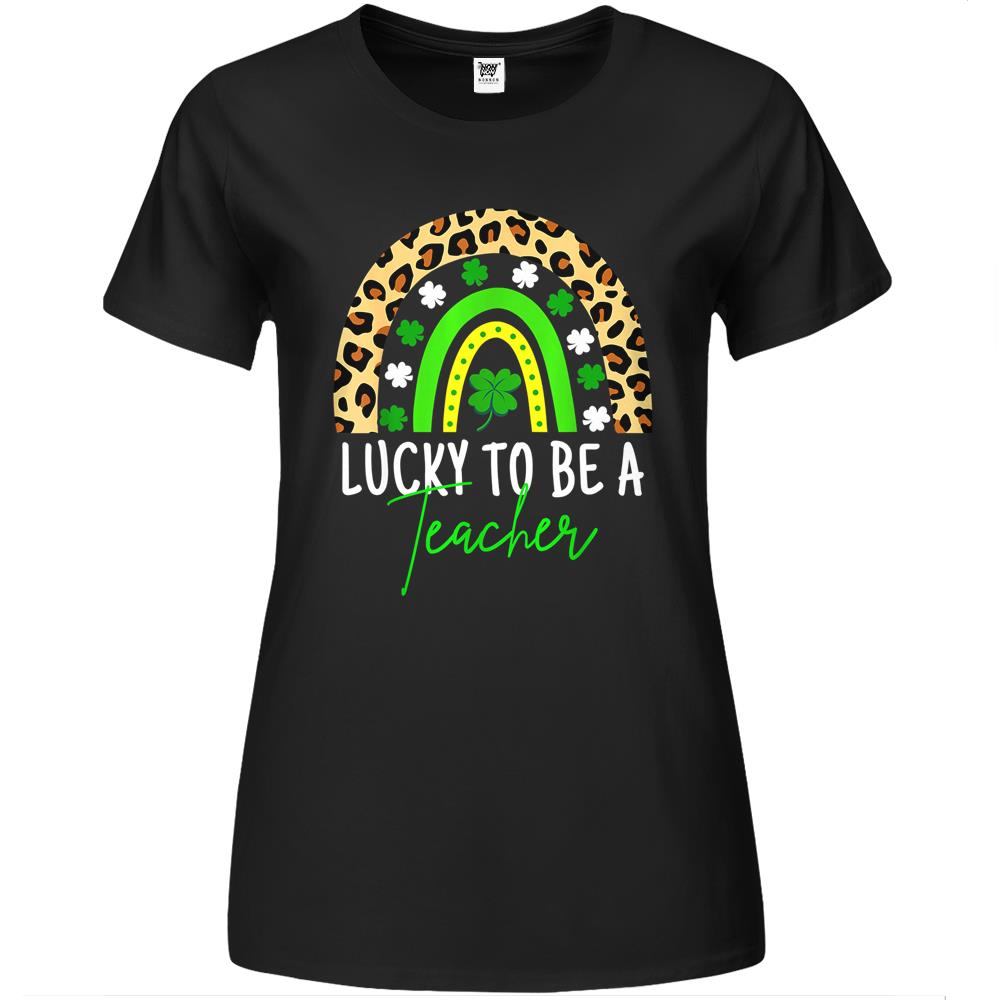 Lucky To Be A Teacher Rainbow Teacher St Patricks Day Premium Womens T Shirts