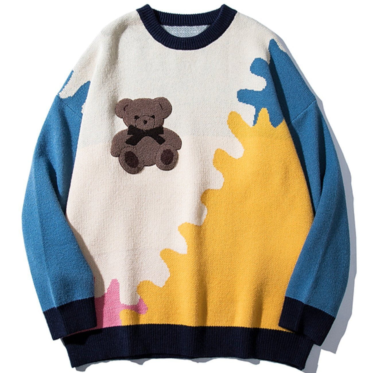 Talishko™ – Bear Flocking Color Block Sweater