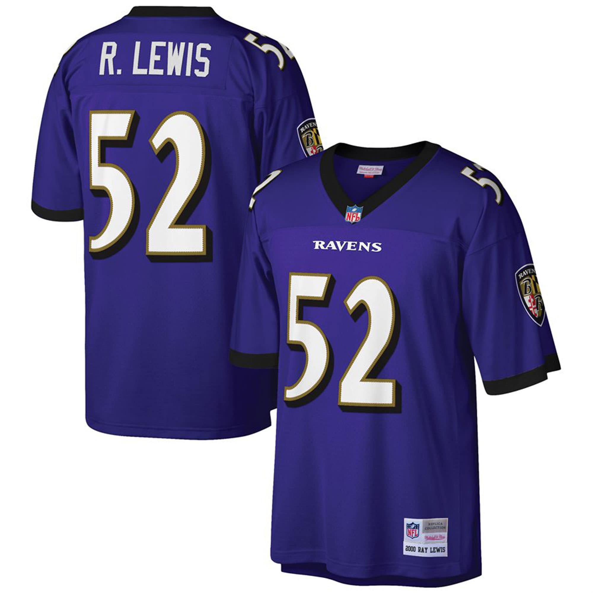 Men’s Baltimore Ravens Ray Lewis Mitchell & Ness Purple Big & Tall 2000 Retired Player Jersey