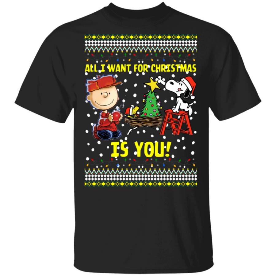 Snoopy All I Want For Christmas Is You Ugly Christmas Sweater