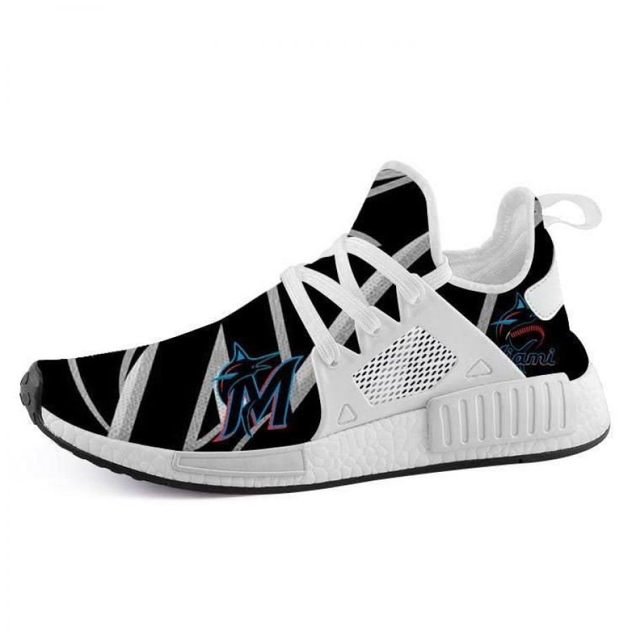 TeeDCMA Miami Marlins NMD XR1 Lightweight Sneakers, Miami Marlins Running Shoes