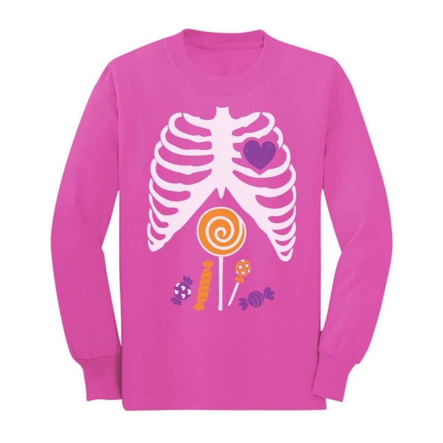 Candy Skeleton – Halloween Kids Toddler/Kids Long sleeve T-Shirt