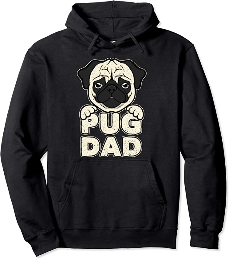 Pug Dad Dog Animal Fathers Day Gift Pug Pullover Hoodie