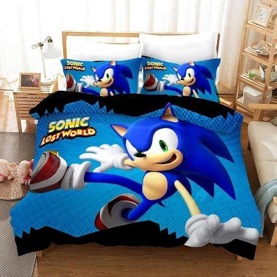 Sonic The Hedgehog Single Queen King Duvet Quilt Bedding Set