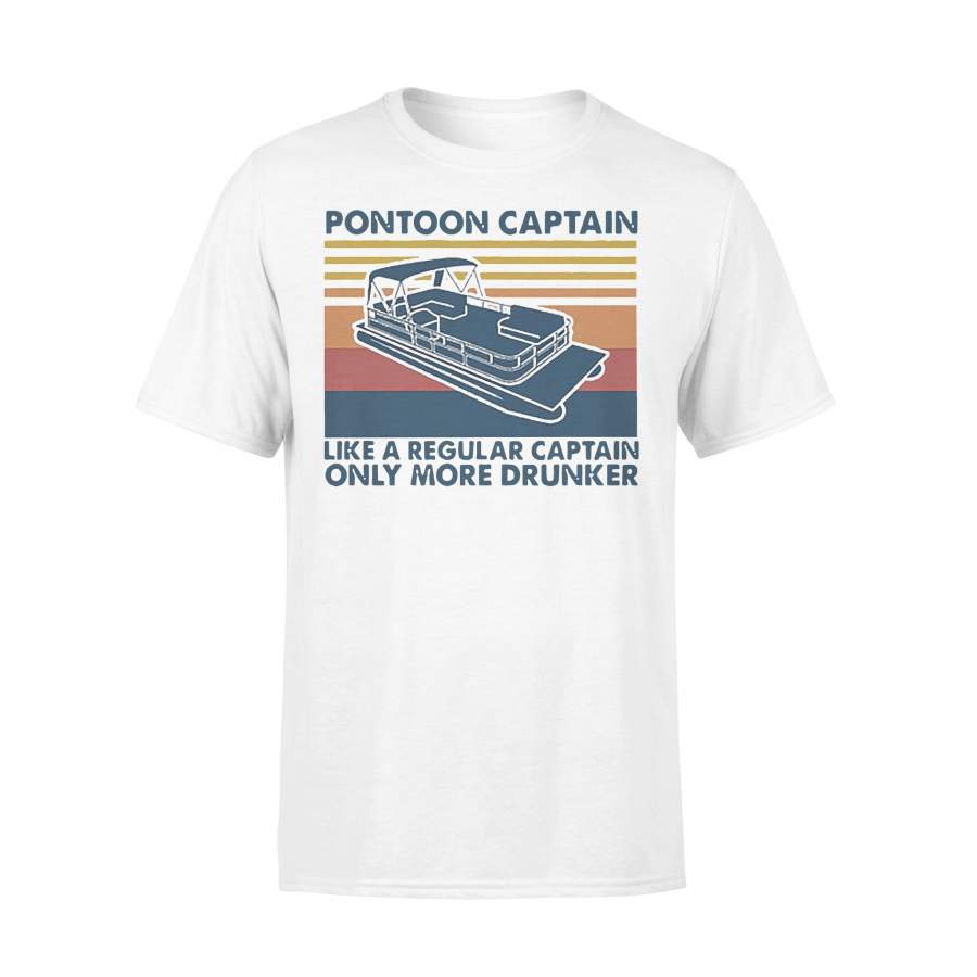 Pontoon Captain Like A Regular Captain Only More Drunker Vintage Retro T-shirt