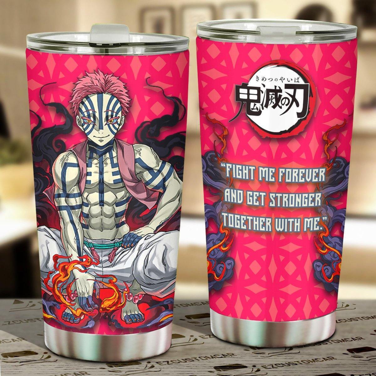 Akaza Stainless Steel Tumbler Demon Slayer Anime Car Accessories