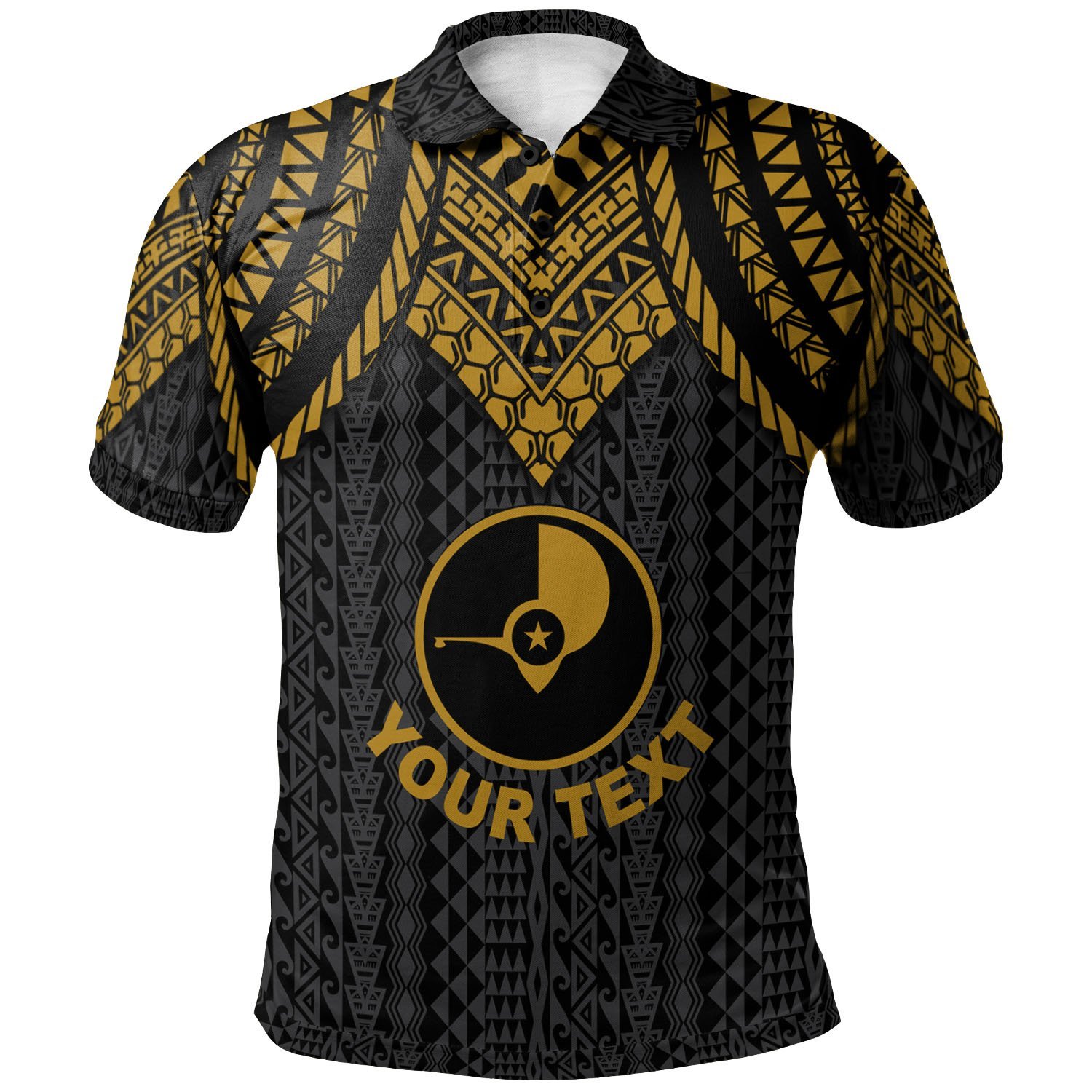 Yap Custom Personalised Polo Shirt – Polynesian Armor Style Gold – BN39