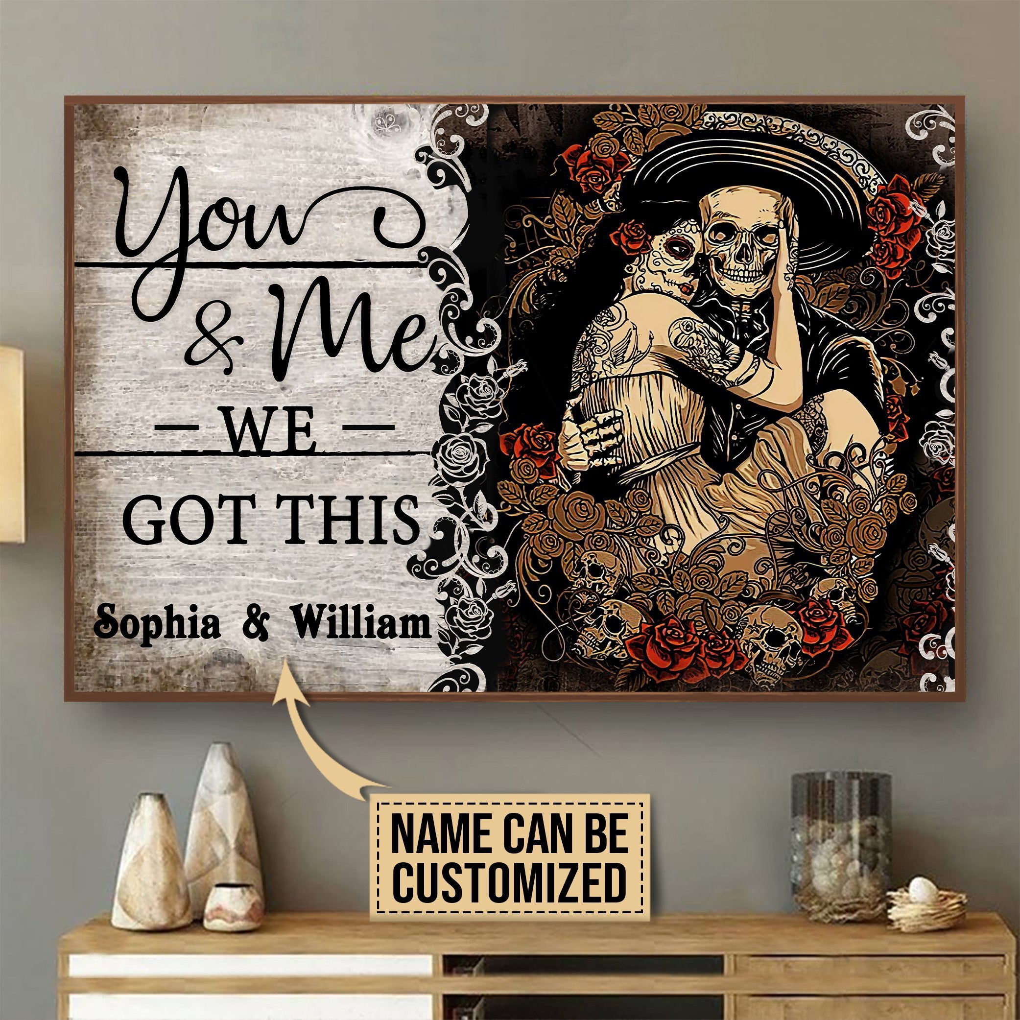 Aeticon Gifts Personalized Skeleton Mexican You And Me Canvas Mom Dad Gift Home Decor