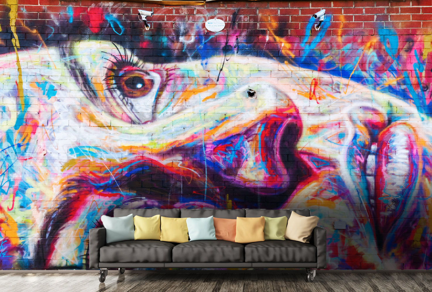 3D Colored Graffiti Animal Wall Mural Wallpaper 19