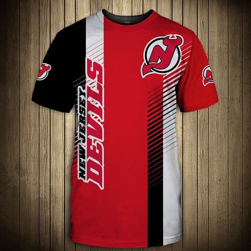 New Jersey Devils T-Shirt 3D Cool Design Short Sleeve