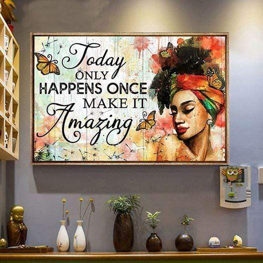 u001dblack Girl To Day Only Happens Once Custom Name Canvas Prints Poster Print, Wall Art Canvas, Poster Canvas Wall Decor