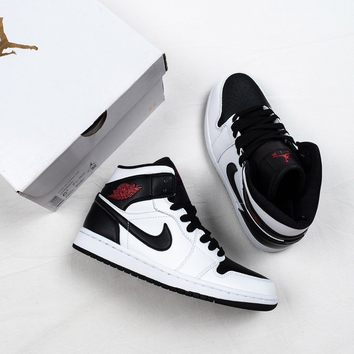 JD 1 Mid ‘Reverse Black Toe’ White Black Red 5341761