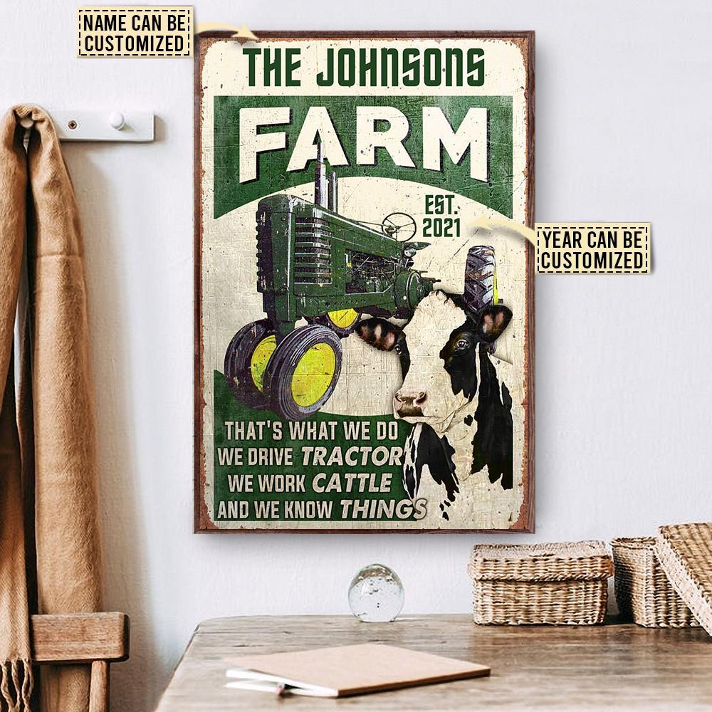 Aeticon Gifts Personalized Cattle Tractor Know Things Canvas Mom Dad Gift Home Decor