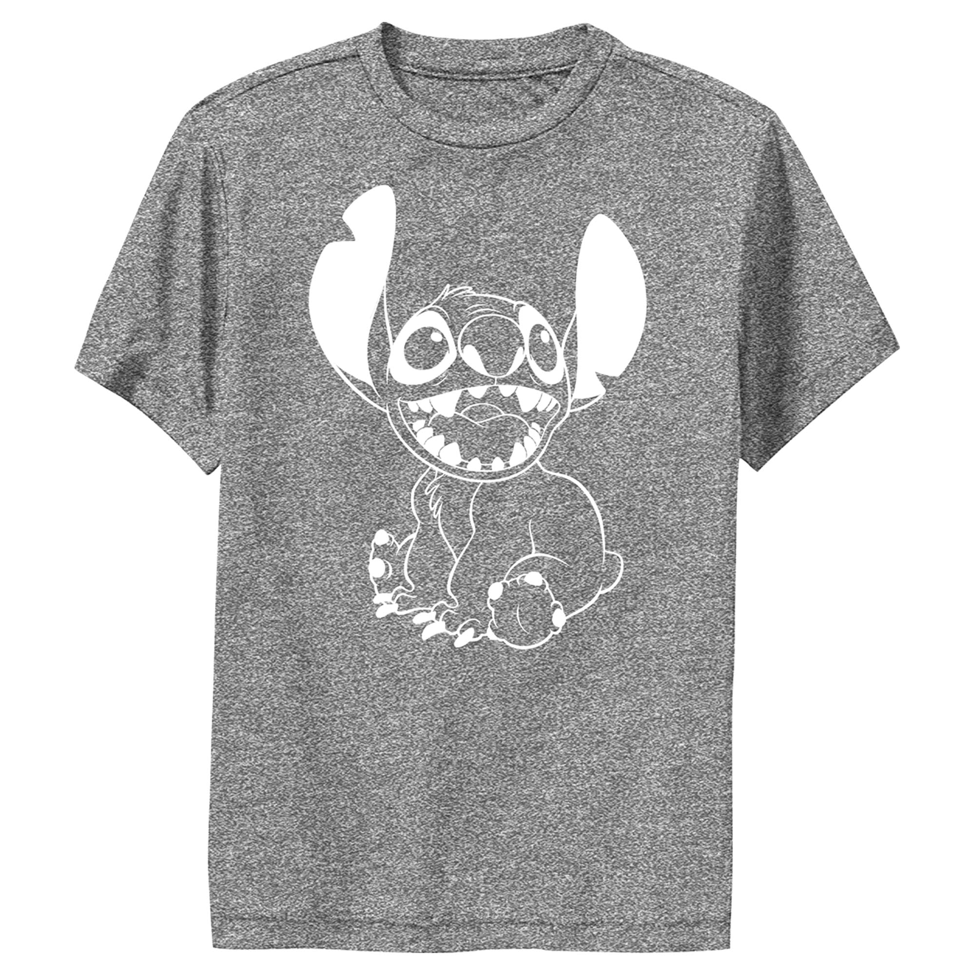 Boy’S Lilo & Stitch Black And White Stitch Performance Tee